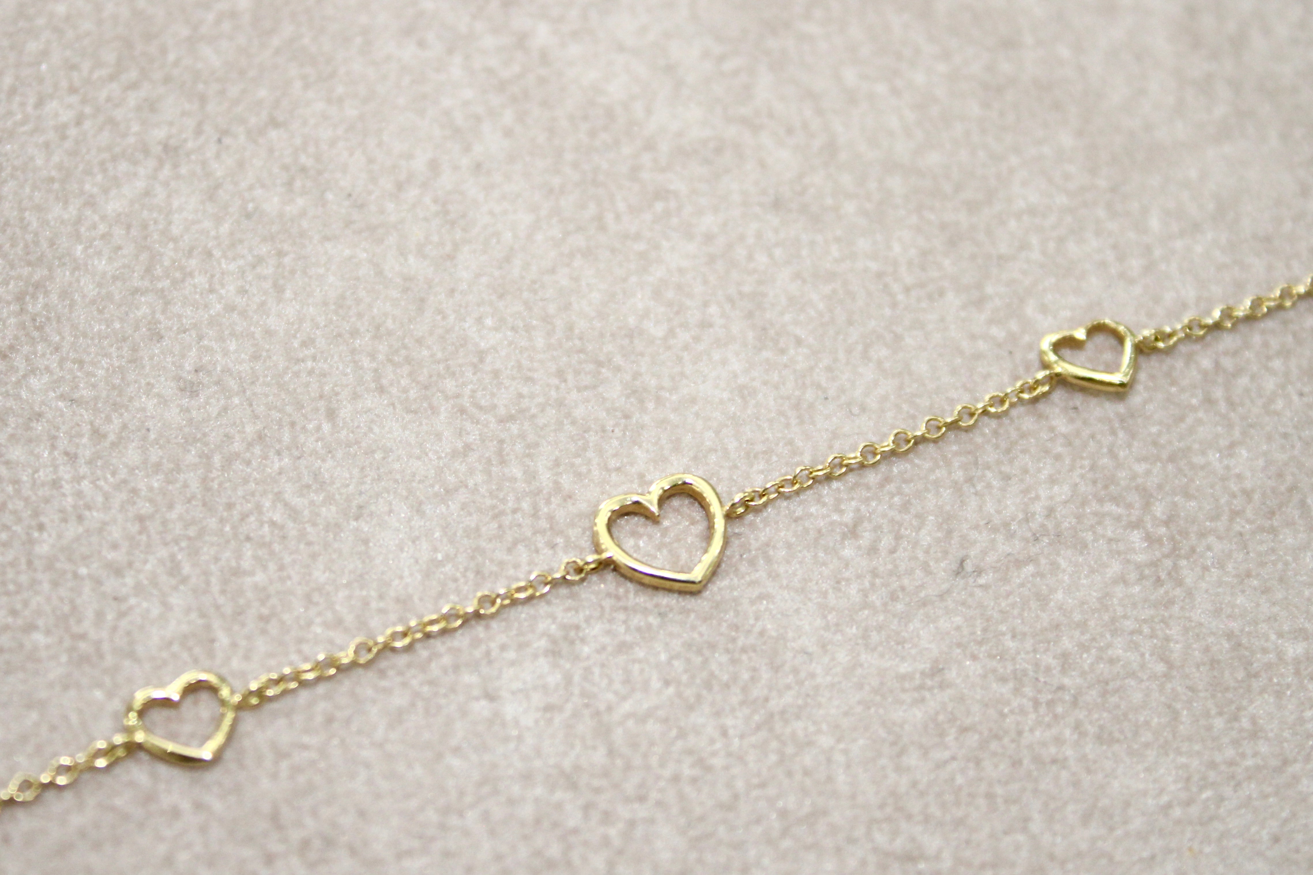 Bracciale Cuori in Oro Giallo 18K