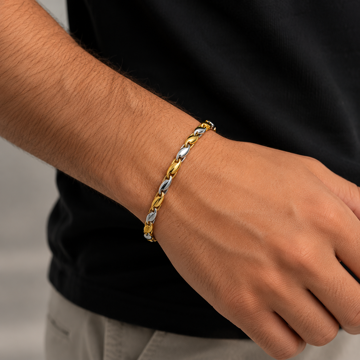 Bracciale bi-colore in oro 18k