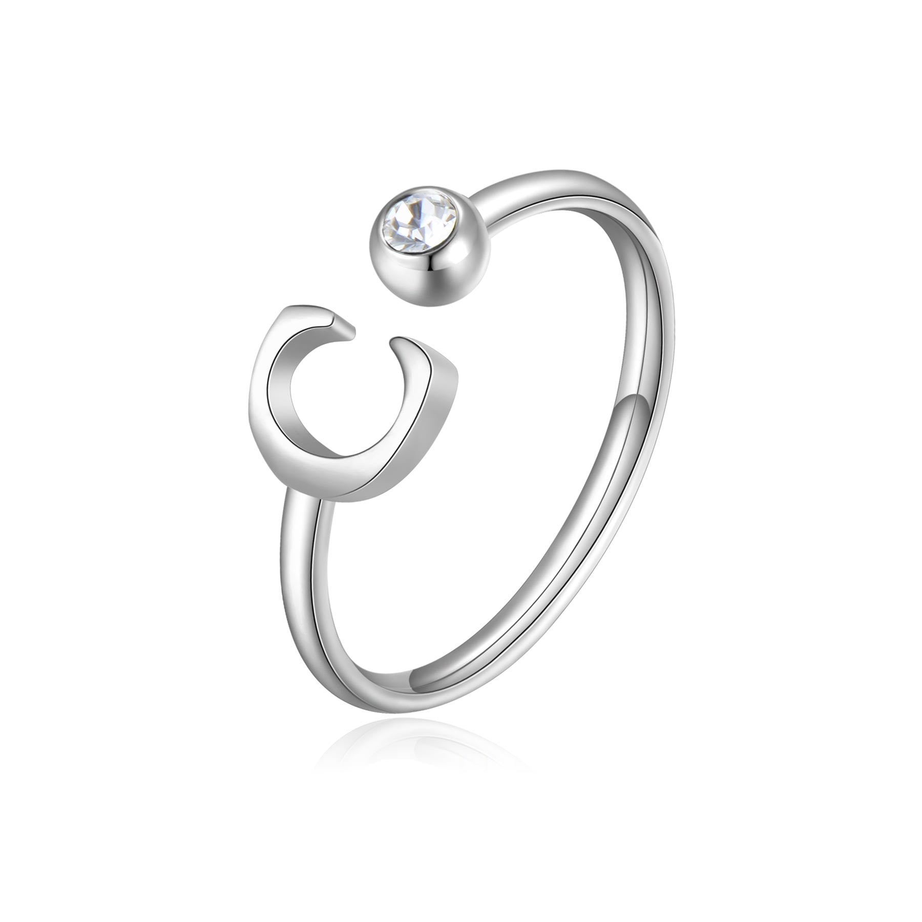 S’Agapõ Anello Click Lettera C SCK174