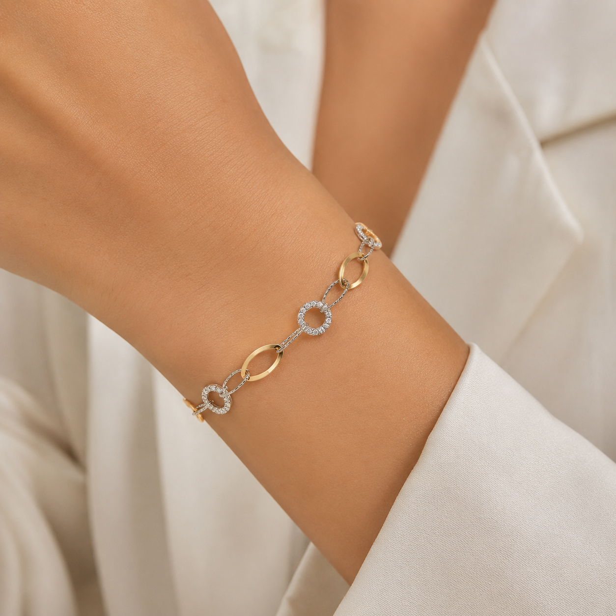 Bracciale in Oro Bi-Colore 18k