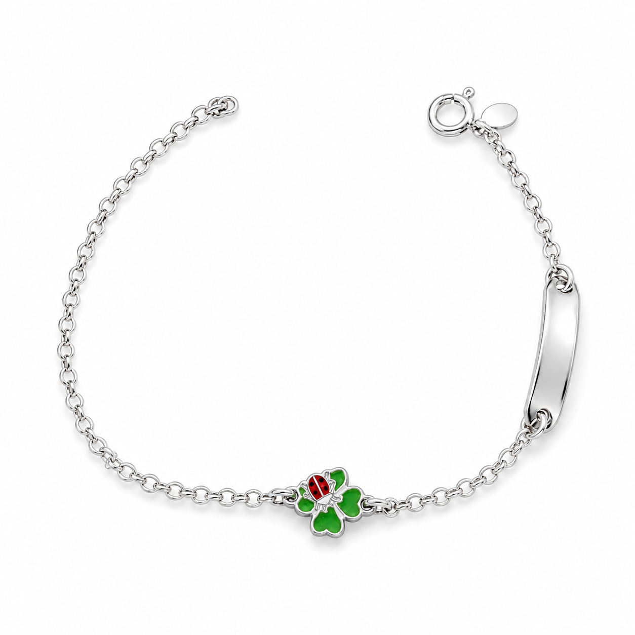 Bracciale Quadrifoglio Coccinella in Argento 925