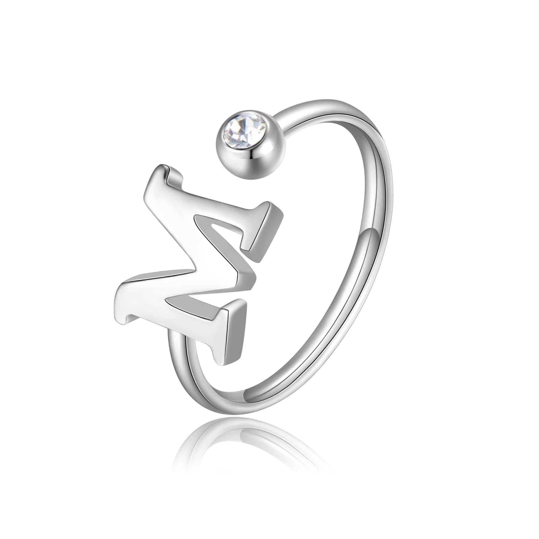 S’Agapõ Anello Click Lettera M SCK184