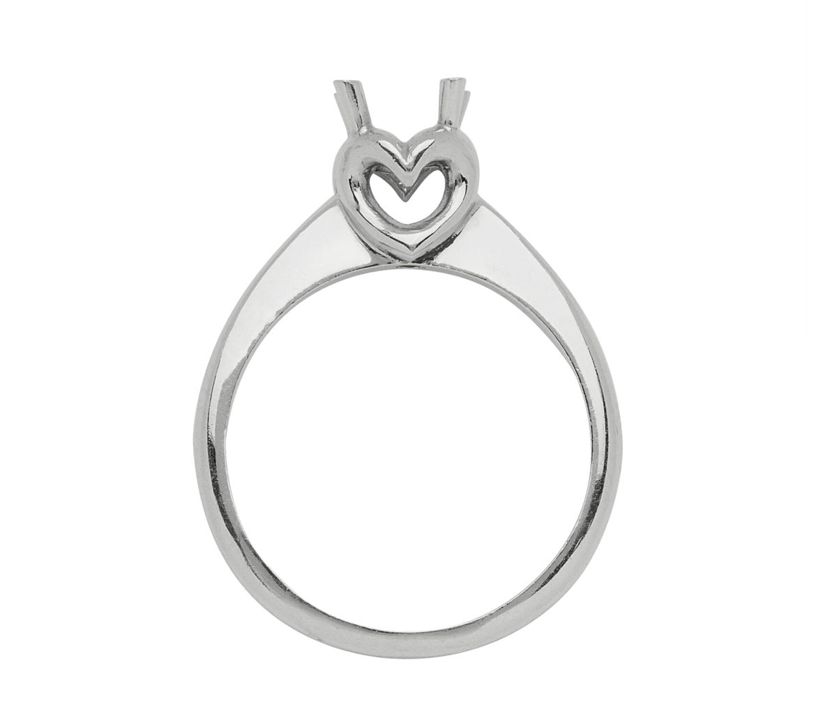 Anello Solitario Diritto Con Cuore