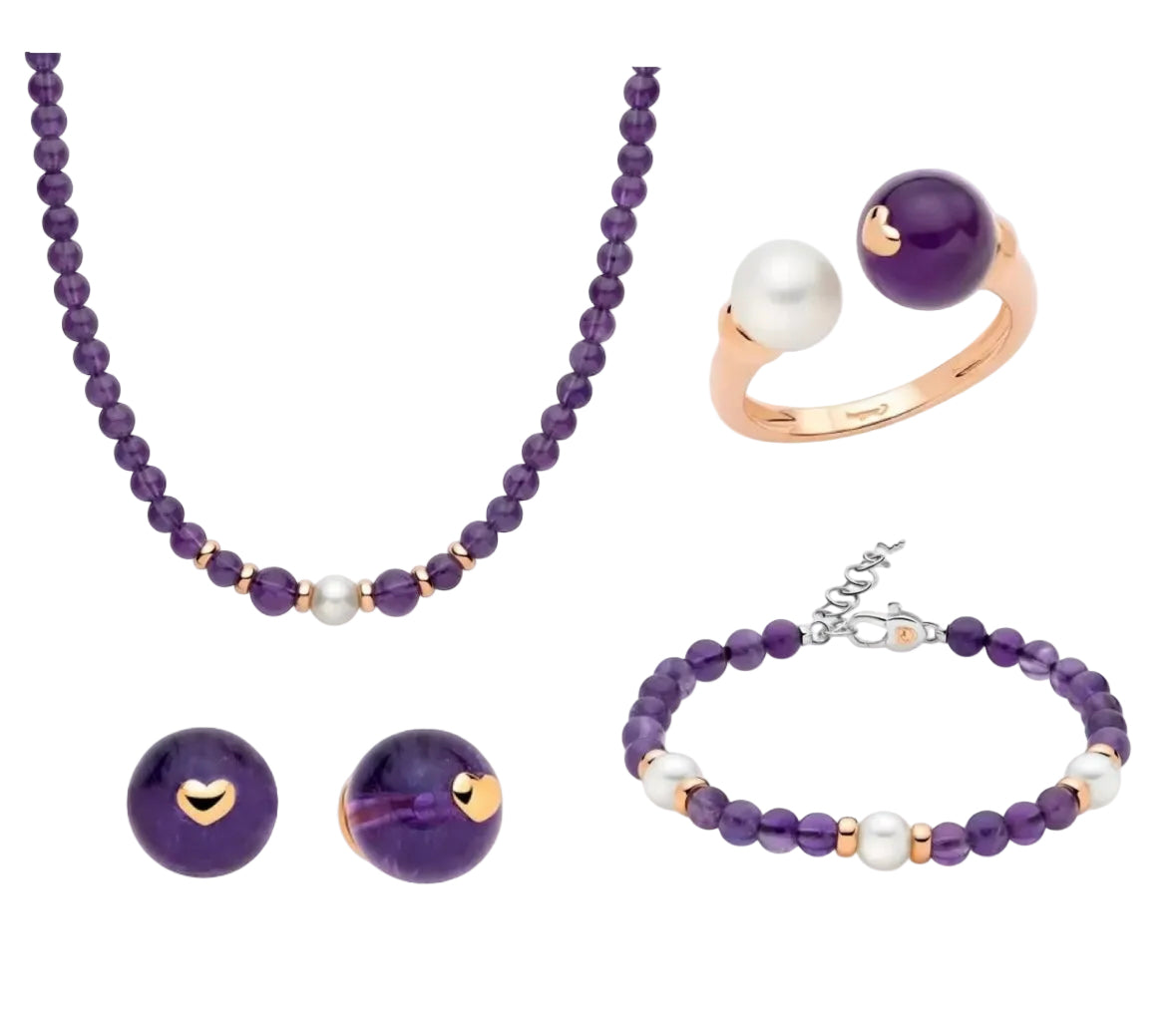 Set Completo Miluna Collana, Bracciale, Anello e Orecchini PCL6524 + PBR3554 + PLI1681 + ERD2849