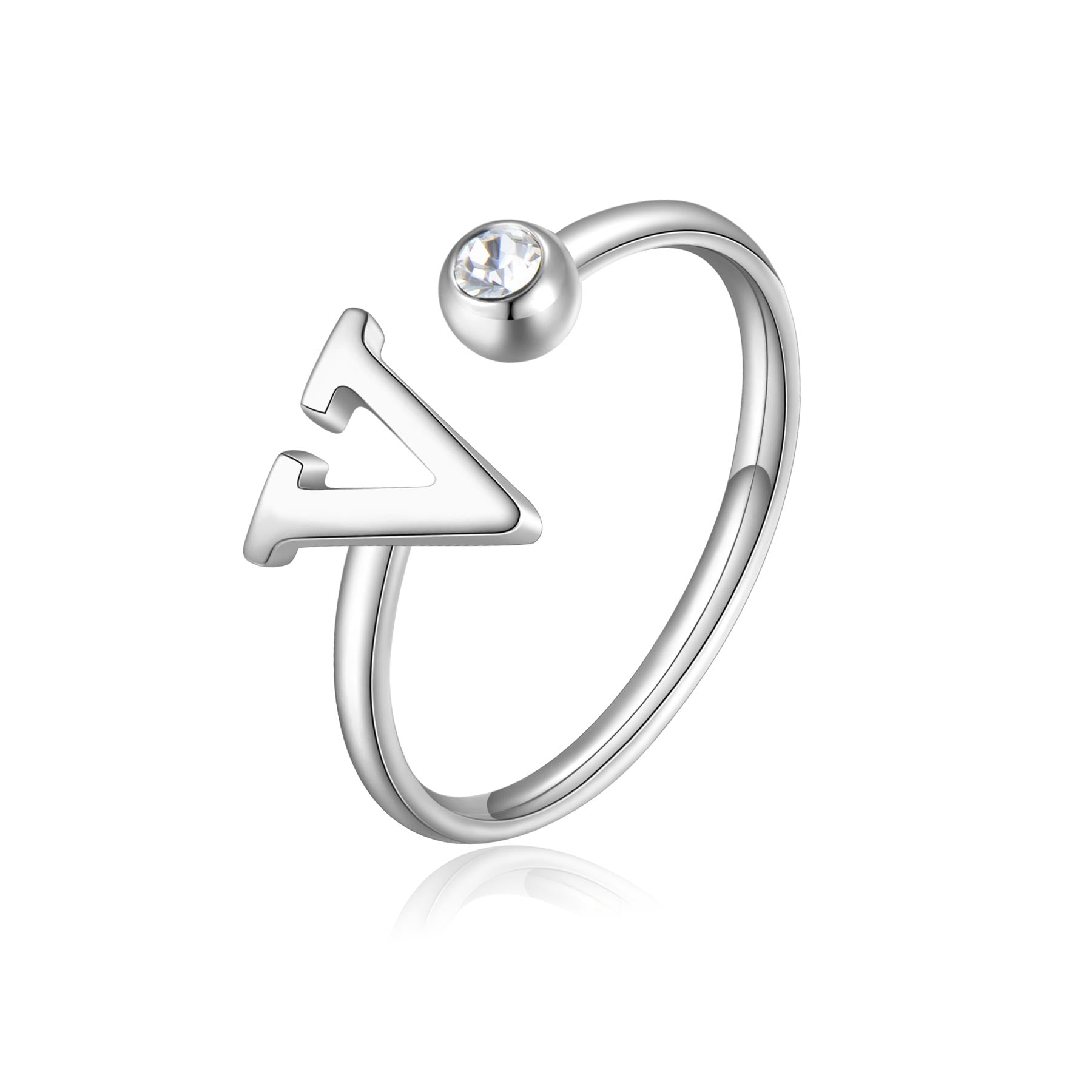 S’Agapõ Anello Click Lettera V SCK192