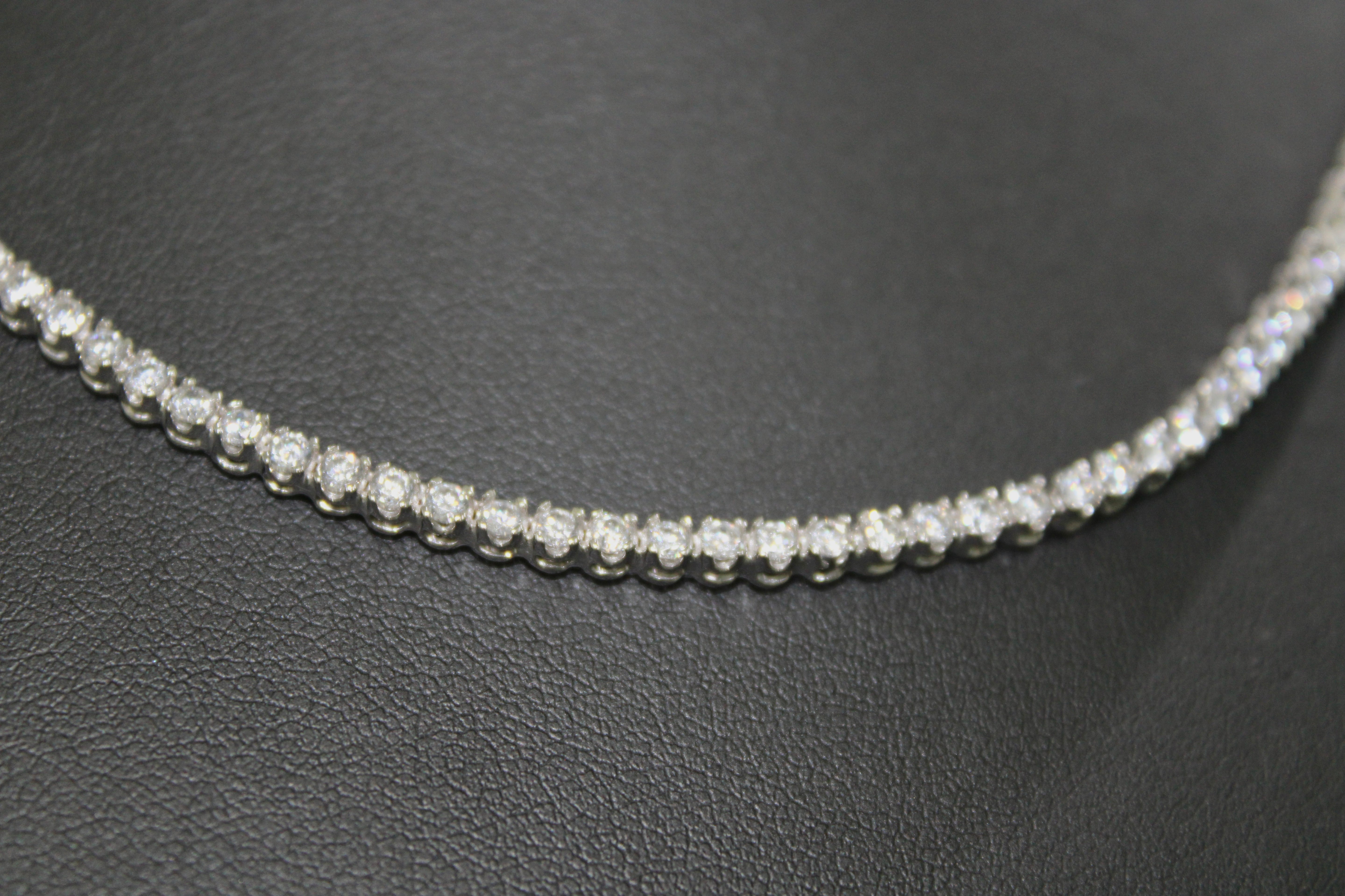 Collana Tennis Con Zirconi in Oro Bianco 18K