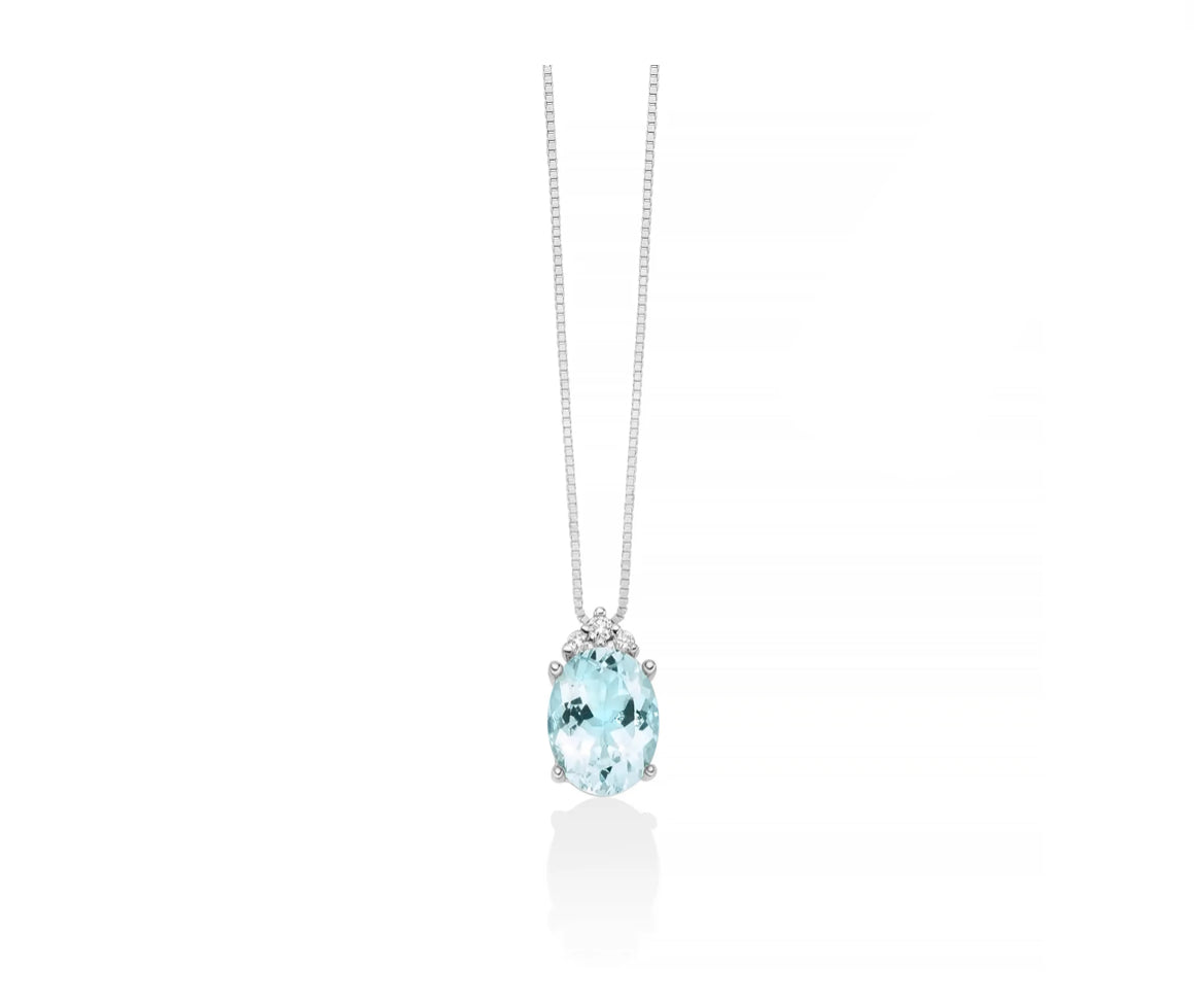 Miluna Collana Acquamarina e Diamanti CLD4725