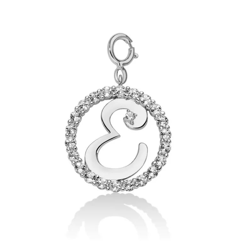 Miluna Charm in Argento Lettera E PFD857-E